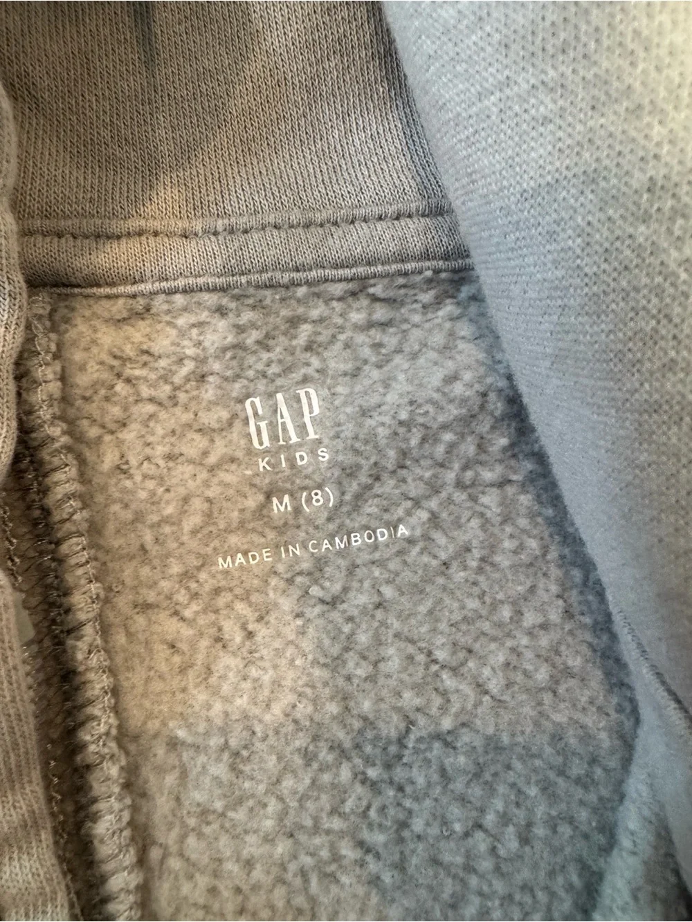 GAP Two-Tone Hooded Zip Sweatshirt - Light Gray & Black